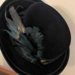 Austrian Black Hat with Feather Accent